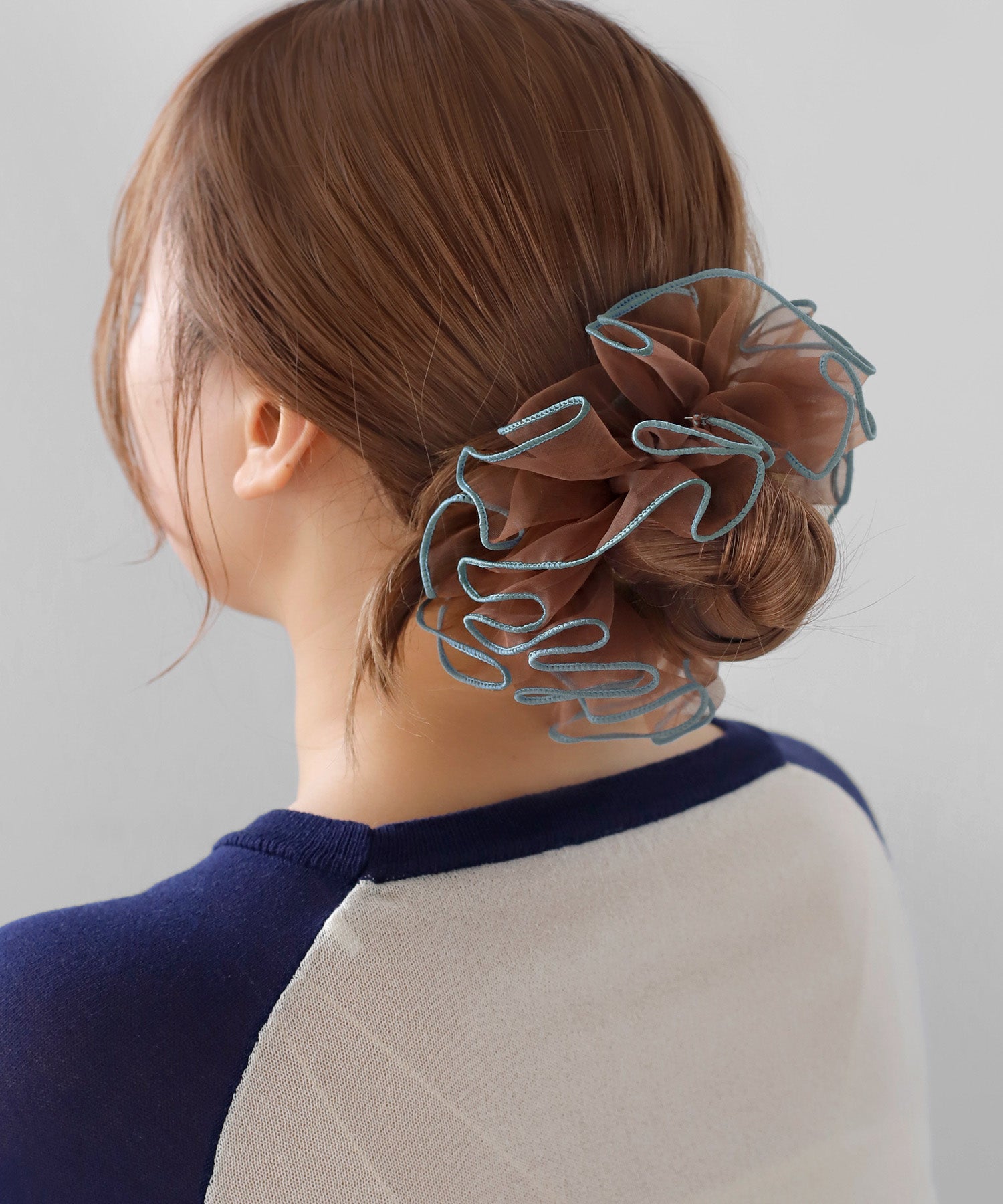 ANEMONE】バイカラーオーガンジーシュシュ｜アネモネ・シエナロゼ