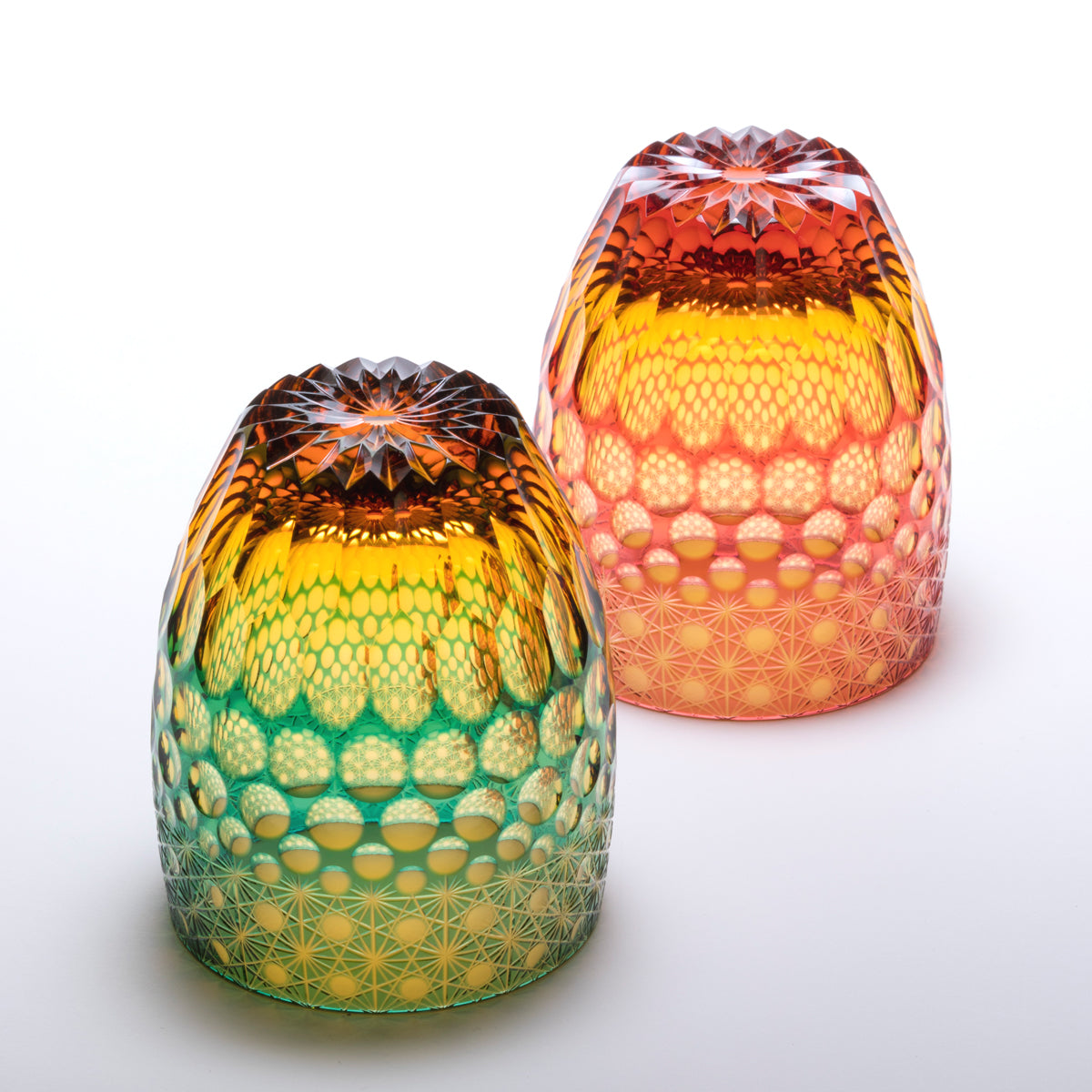 M-404 万華鏡菊繋ぎに玉重文様 タンブラー – 硝子工房 彩鳳