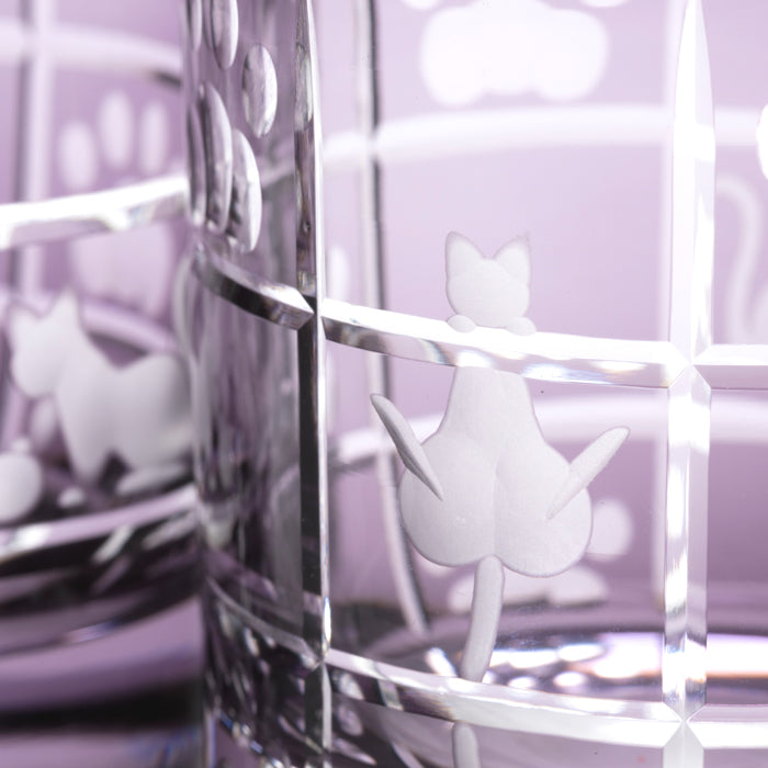 M-2222-V ネコと肉球 ミニオールド ムラサキ – 硝子工房 彩鳳