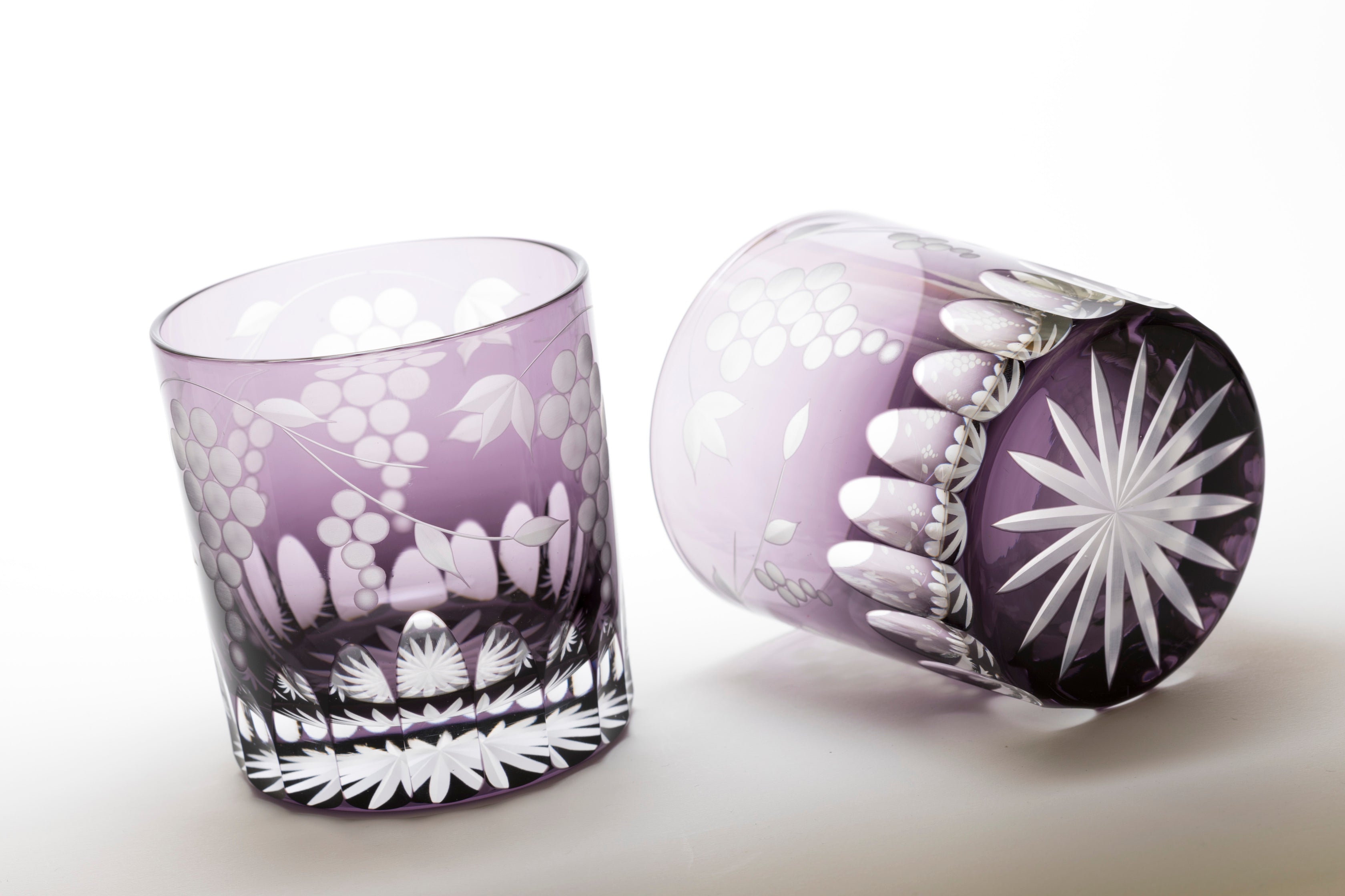 M-155-V 葡萄文様 オールド ムラサキ – 硝子工房 彩鳳