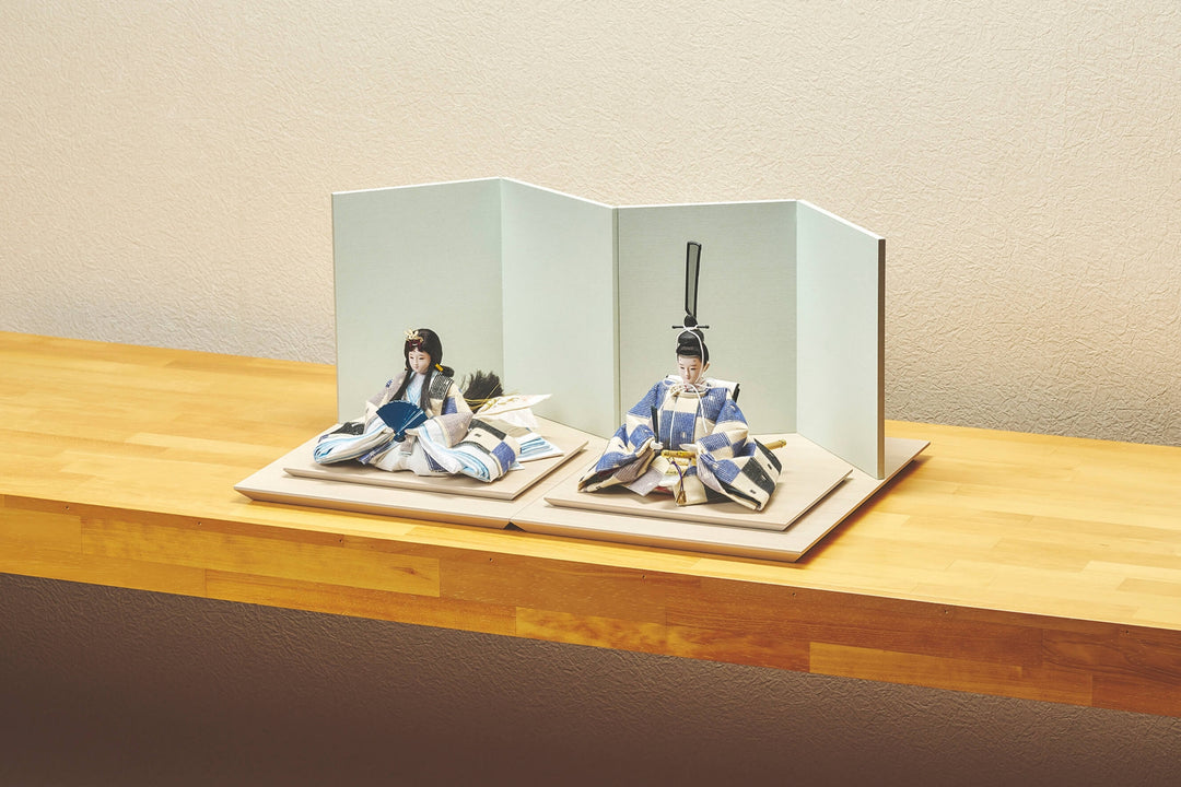 青チェックのおひなさま – 人形工房 左京