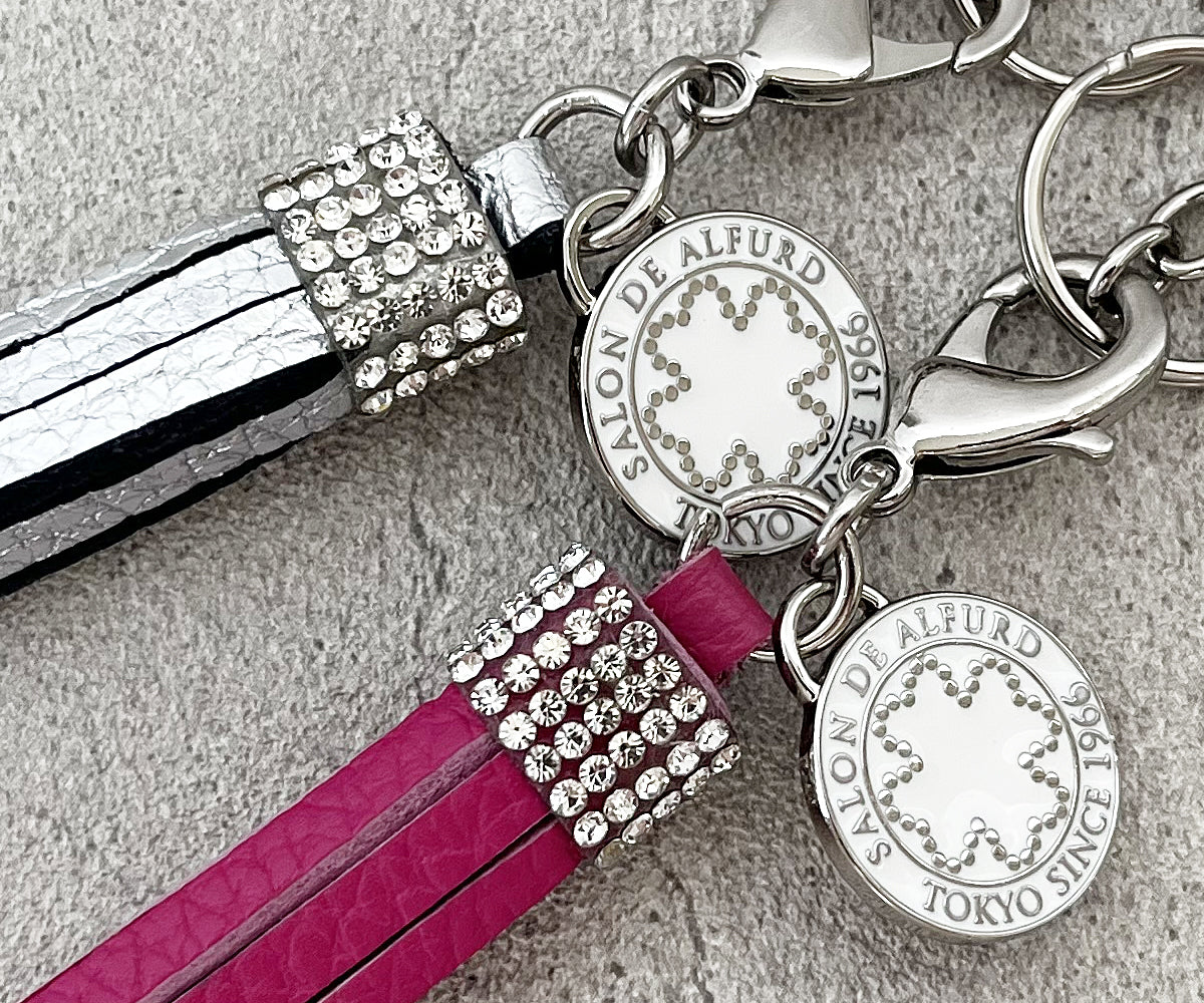 ラインストーン レザータッセルチャーム 1908