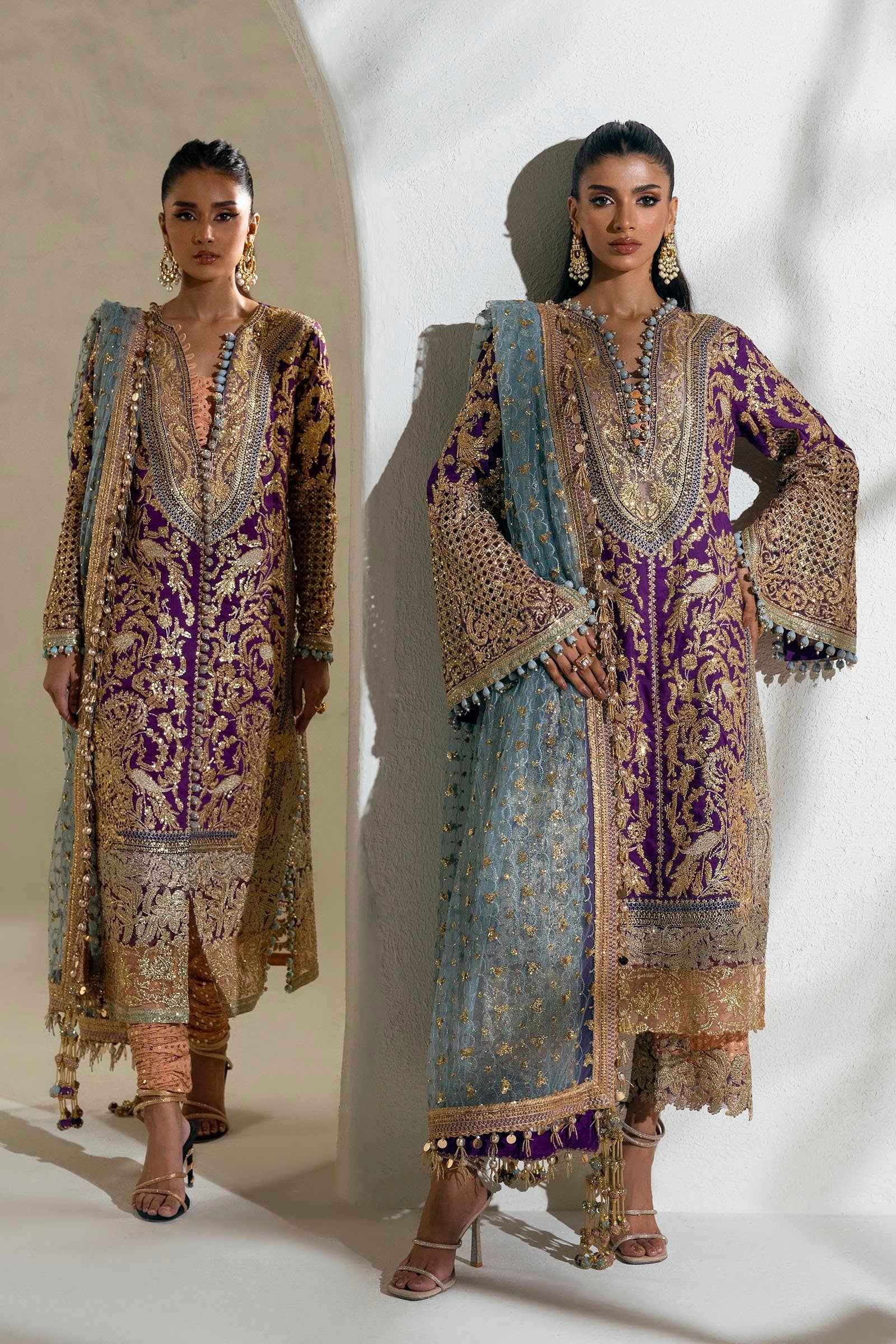 N242-007-3CX Zari Net, Organza Unstitch | Sana Safinaz | Sara Clothes