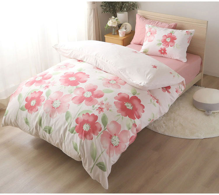 枕カバー ファスナー式 水彩フラワー 43×63cm ピローケース 枕 まくら