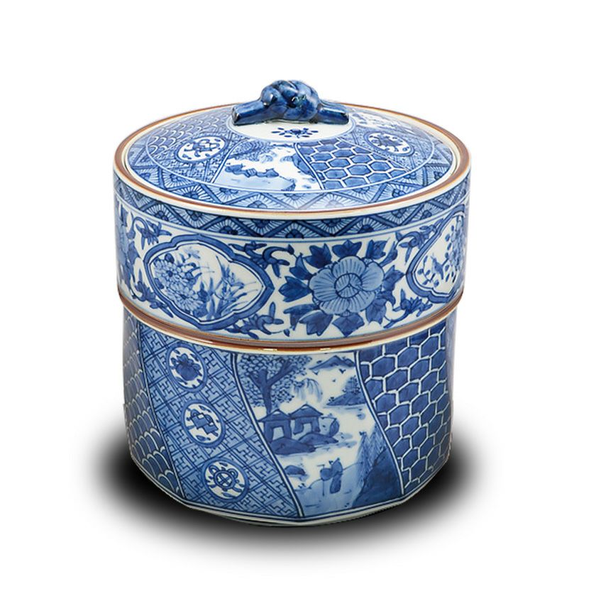 茶道具 水指（水差・みずさし） 染付祥瑞腰捻 水指 高野 昭阿弥 | 千年