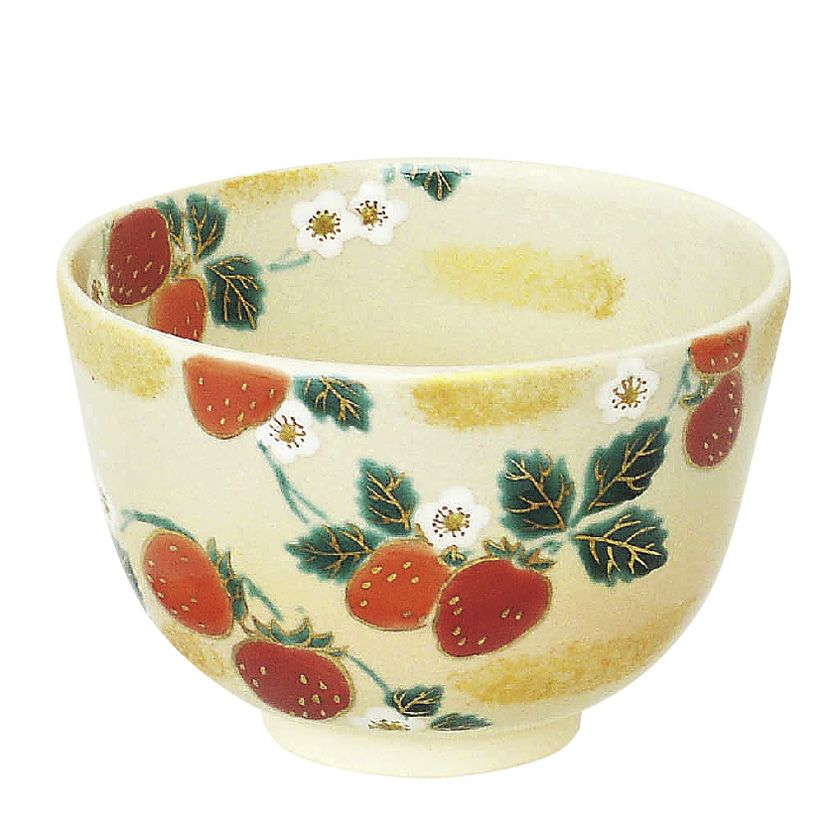 茶道具 抹茶茶碗（まっちゃちゃわん） 茶碗 色絵 いちご 加藤 起楽