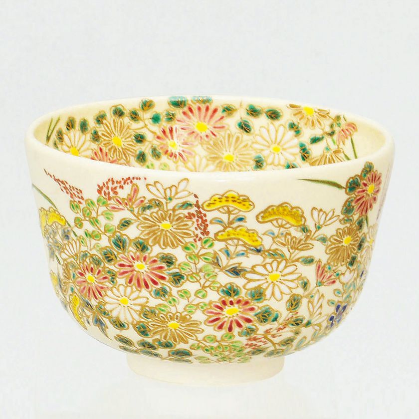 茶道具 抹茶茶碗（まっちゃちゃわん） 茶碗 仁清 秋草 加藤 如水