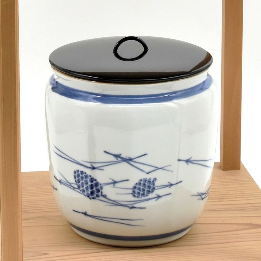 茶道具 水指（水差・みずさし） 水指 染付 松毬（まつぼっくり） 御室