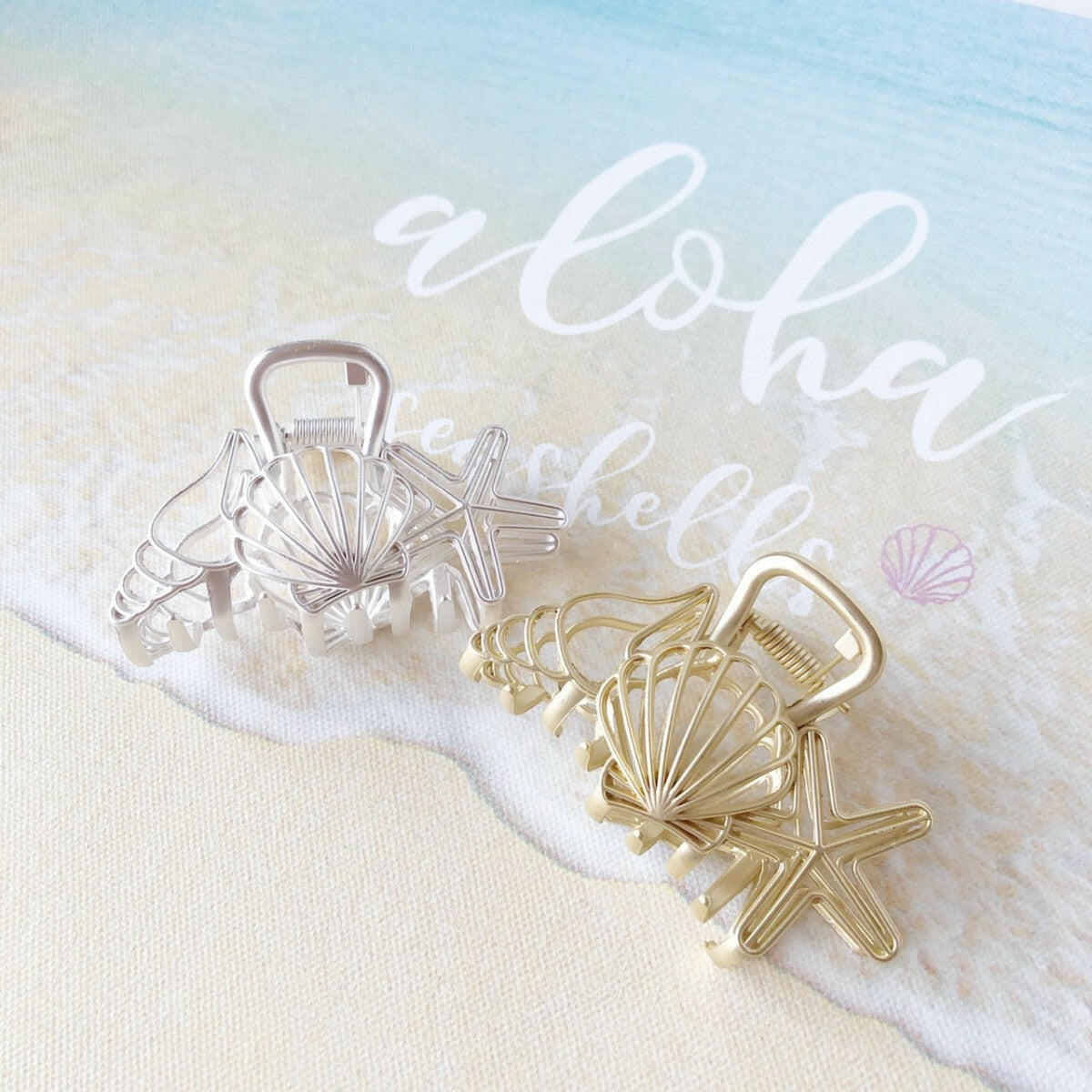 ハワイアンアクセサリー シェルとスターフィッシュデザイン ヘア