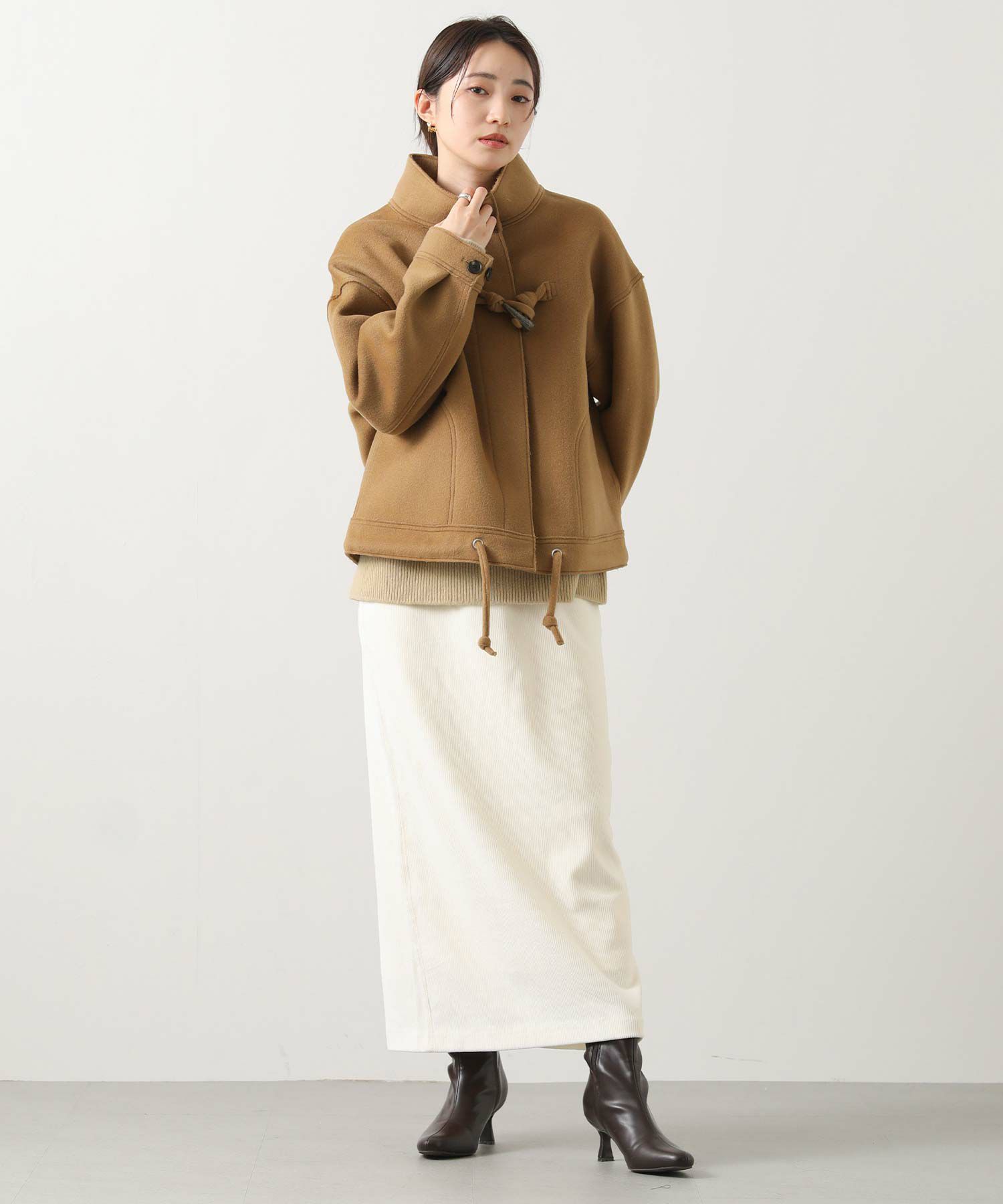 Gready Brilliantウールカシミヤハイネックホールガーメントプル