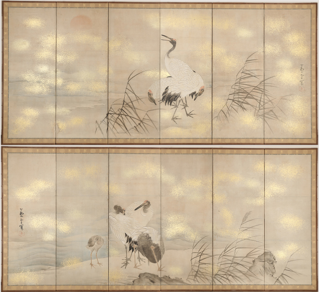 旭日鶴図｜商品一覧｜新古美術わたなべ