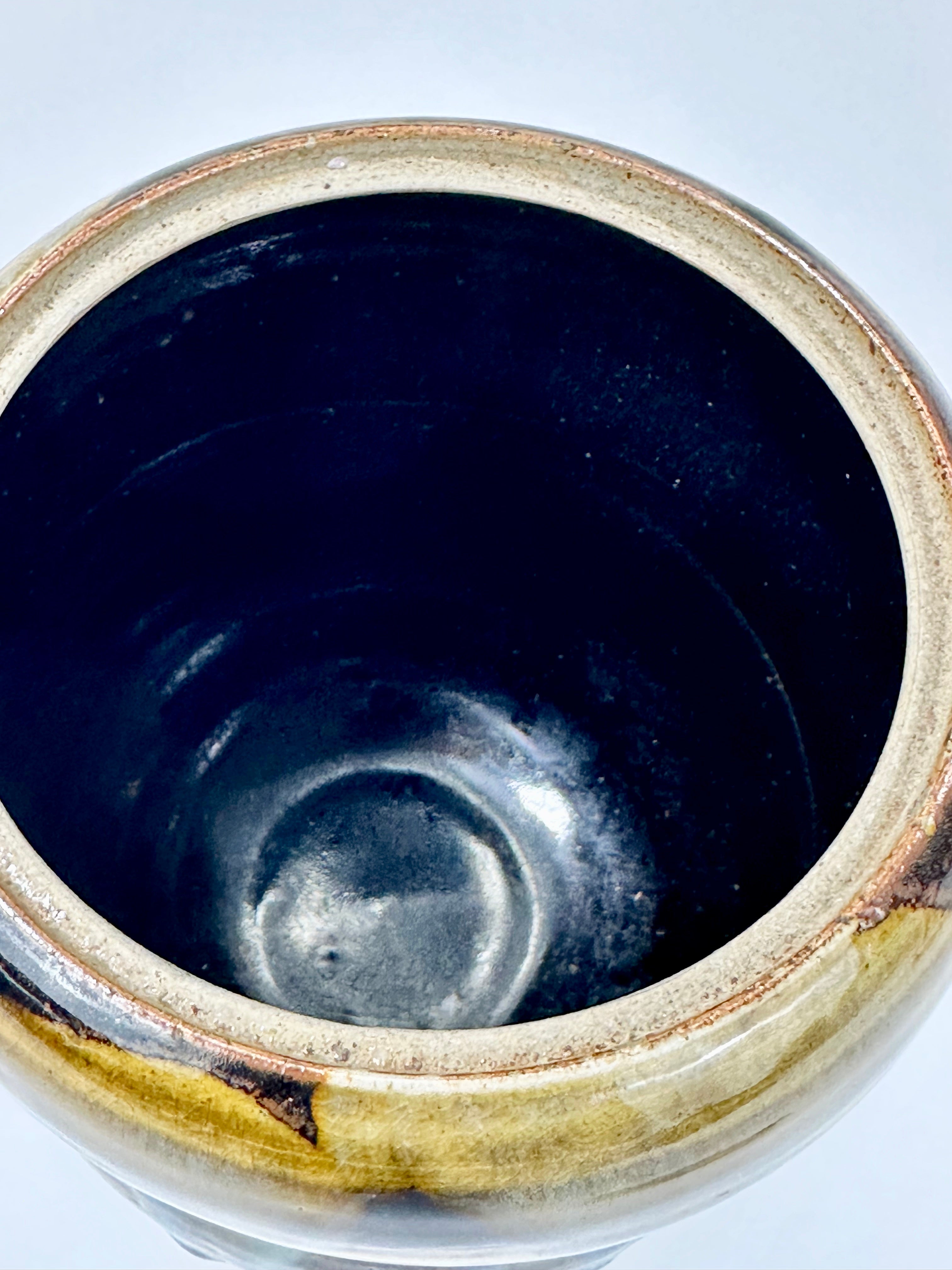 Vintage Japanese Shigaraki Mizusashi Water Vessel for Tea Ceremony