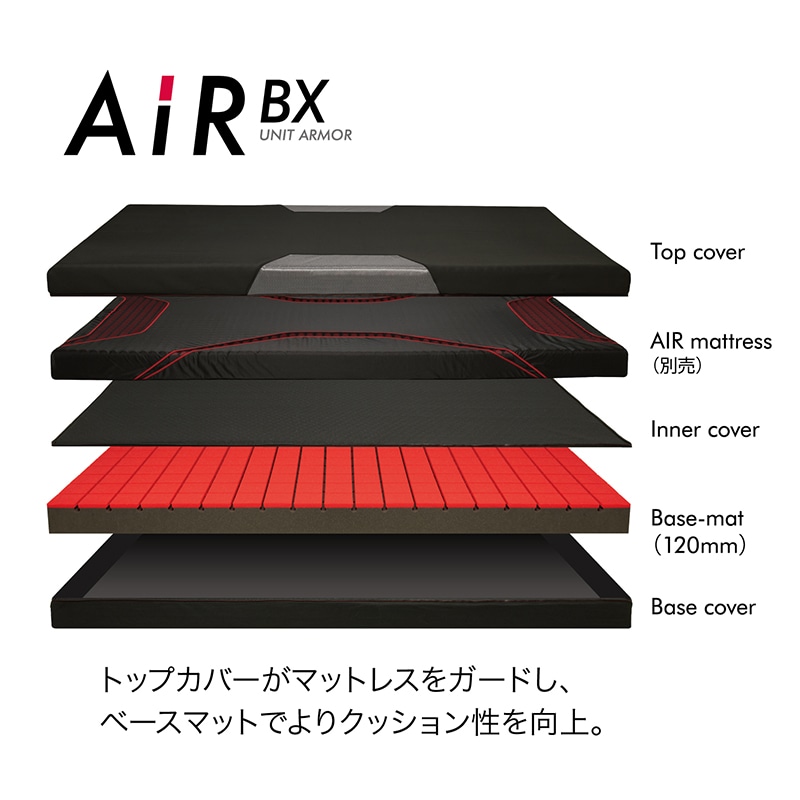 エアーBX］ユニットアーマー 2025(（シングル）97×195×12cm ブラック