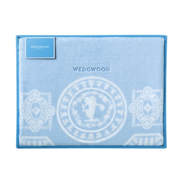 ウェッジウッド 綿毛布（毛羽部分） （シングル）140×200cm ブルー