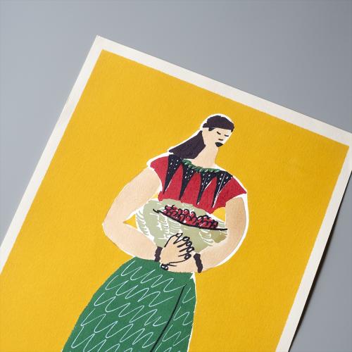 商品詳細 手刷りポスター Rwanda（シルクスクリーン5色＋手描き2色