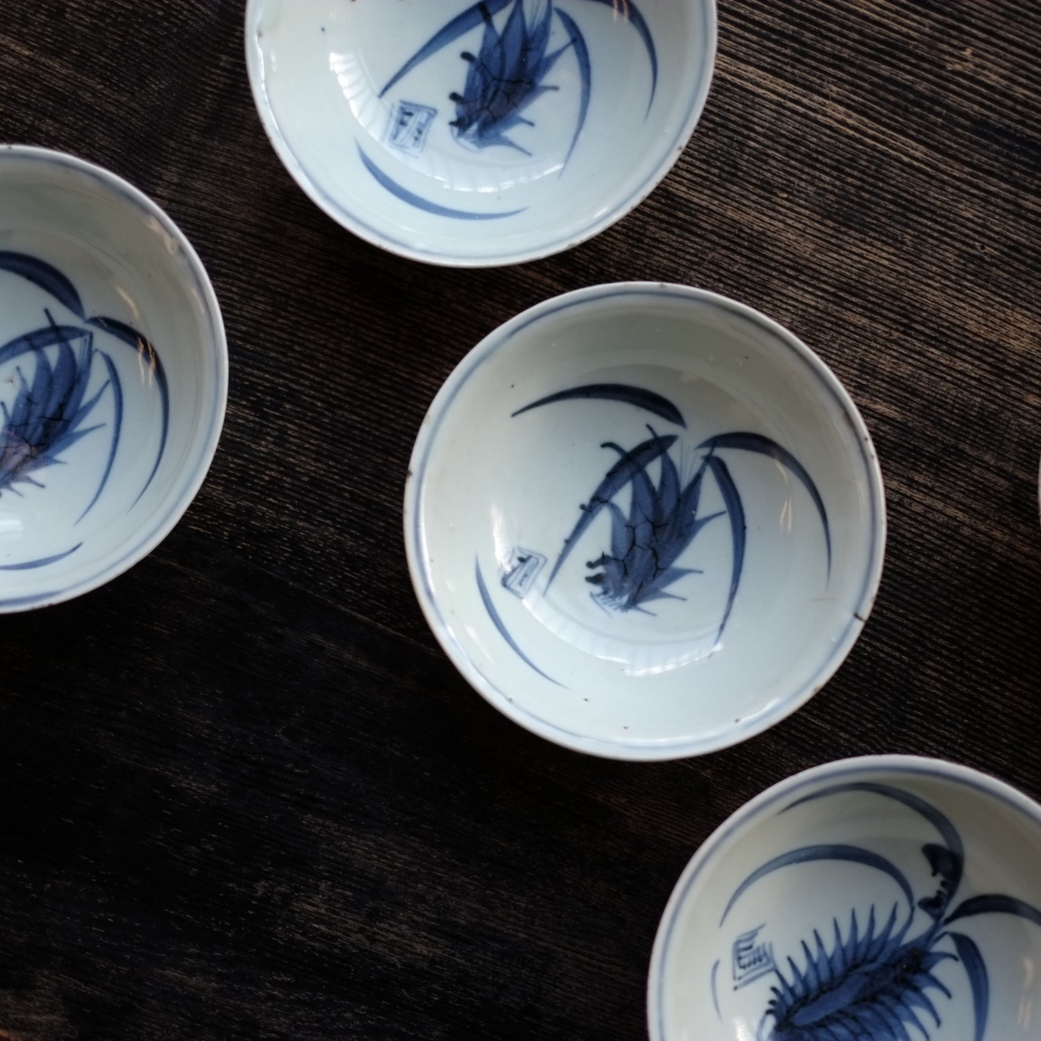 古染付 青花 蘭図深鉢皿 (明朝末期-清朝初期) – 逢季荘