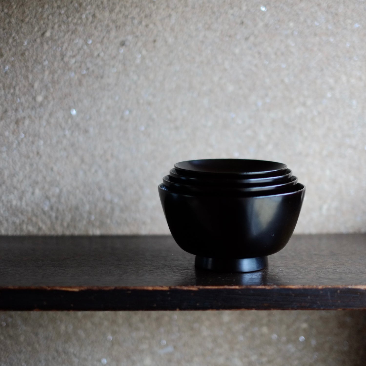 艶消漆】時代 輪島塗布着堅地 四つ椀 (明治時代) – 逢季荘