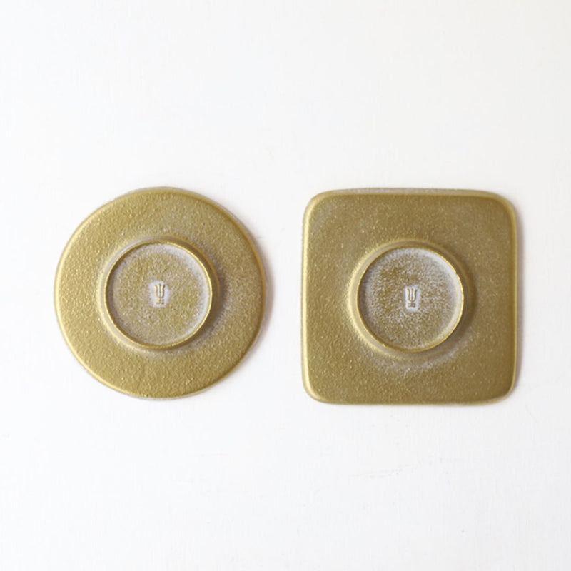 空間鋳造 茶托 Set 2pcs 白金色 – 雨晴/AMAHARE