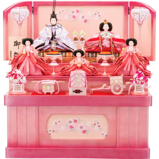 雛人形 収納式 鞠に桜 五人飾り（三段）【23】 230000円 | 大進
