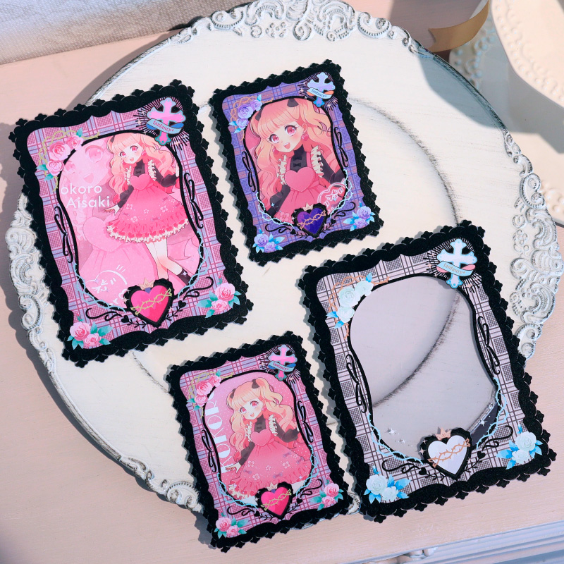 硬質カードケース カードサイズ ジーザスハートチェック ピンク