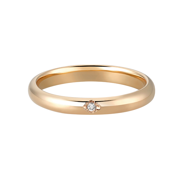 K18 カラーゴールドリング〕K18 リング オレンジゴールド (幅約2.8mm