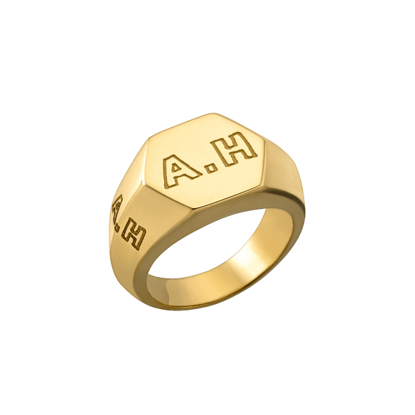 A.H K18 シグネットリング | 高品質 金・プラチナ