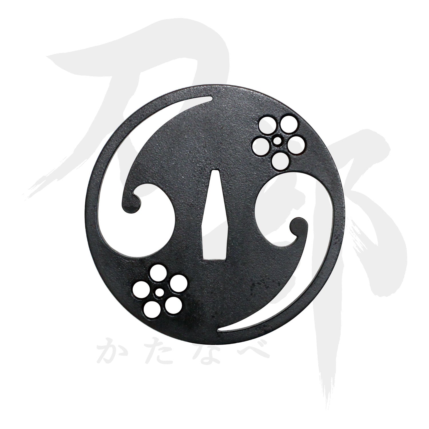 鉄地 巴梅鉢図鍔｜現代物金具の販売 刀部 かたなべ – 刀部オンライン