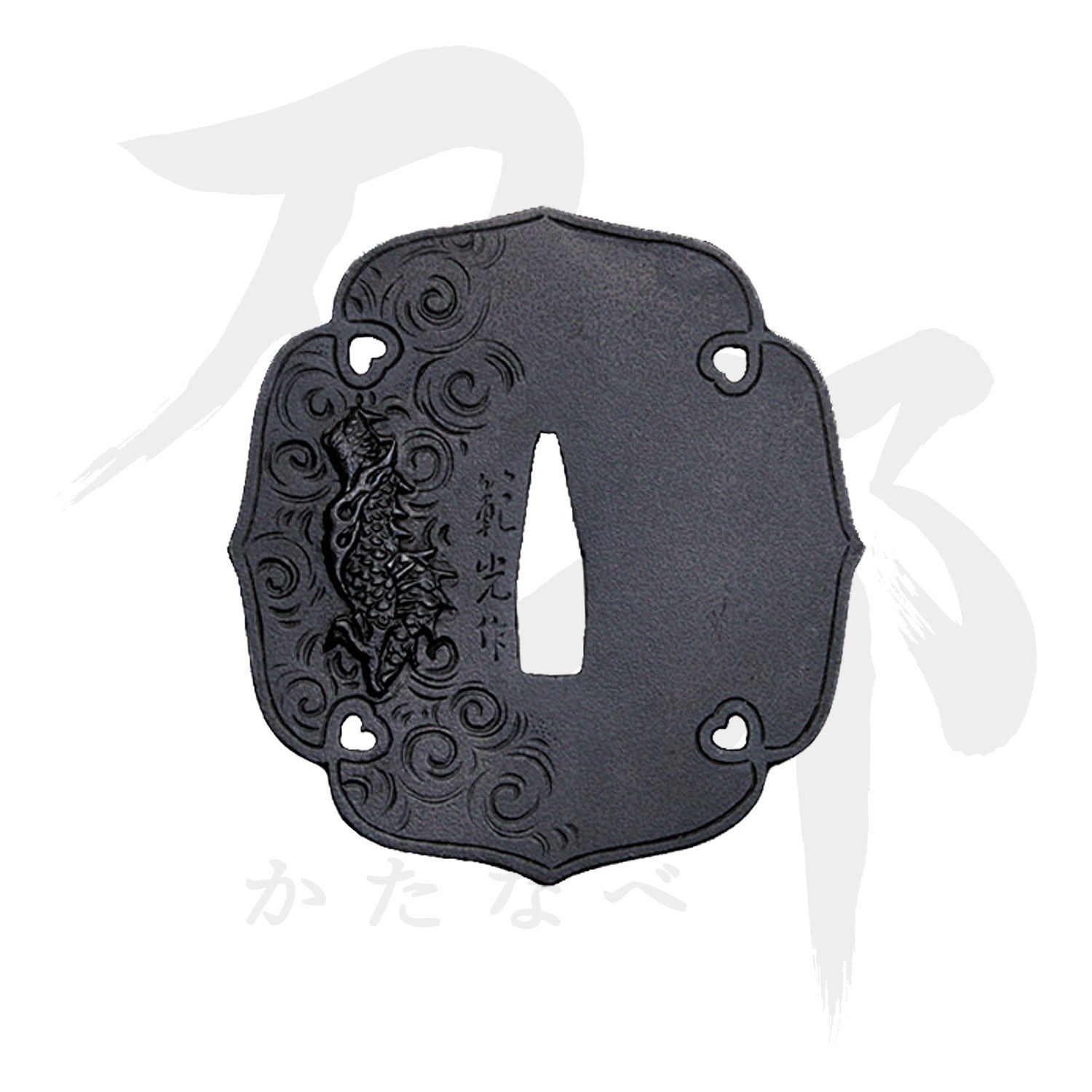鉄地 雲龍図太刀鍔｜現代物金具の販売 刀部 かたなべ – 刀部オンライン