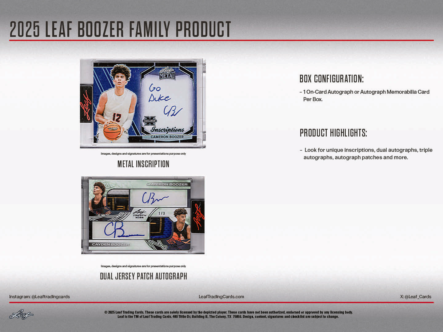 2025 Leaf Boozer Family Product – Leaf Trading Cards