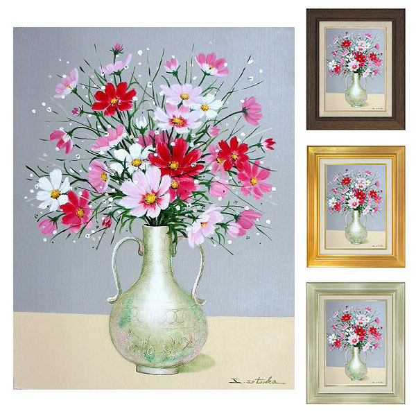 楽天市場】油彩画 F6号 千賀節子 「水仙2」 真筆 額入り 額装絵画