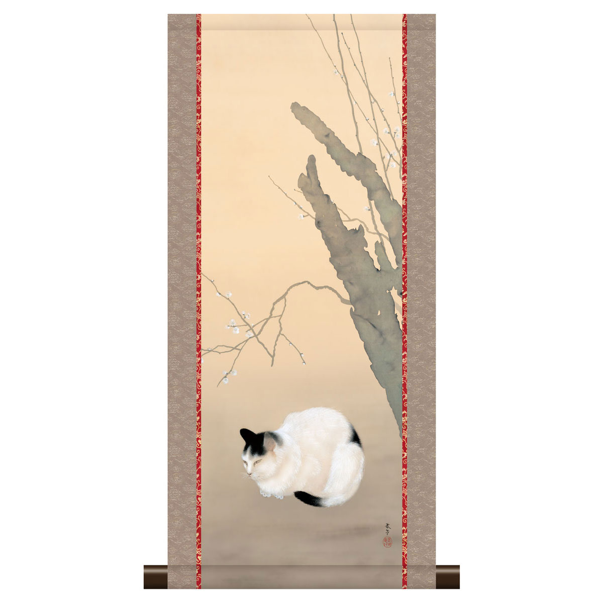 楽天市場】菱田春草 黒き猫 掛け軸 掛軸 複製画 巧藝画 【限定200部