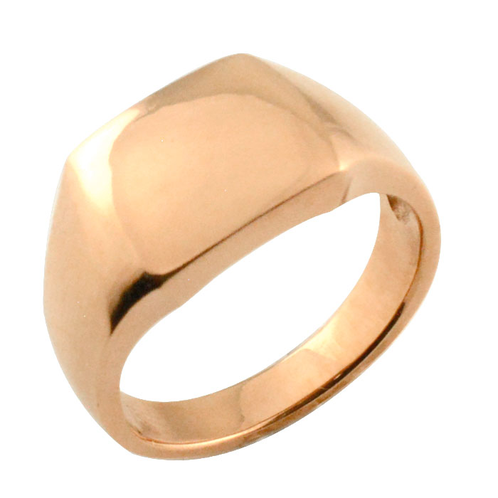 楽天市場】K18 リング メンズ 指輪 印台 四角 イエローゴールド