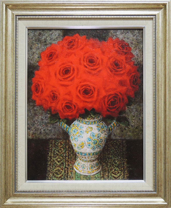 楽天市場】日野 皖 「 薔薇 」 油絵 油彩画 F10 ( 10号 ) : 内田画廊