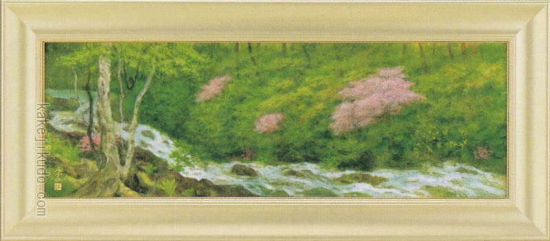 楽天市場】奥田元宋 「 渓澗春耀 」 彩美版 シルクスクリーン 手摺り