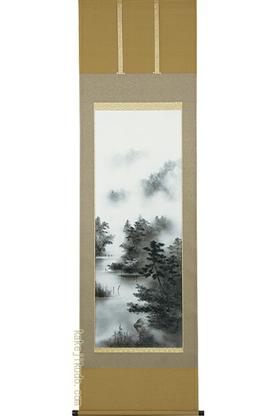 楽天市場】掛け軸 掛軸（かけじく）水墨山水（中沢 勝）＜太巻桐箱収納