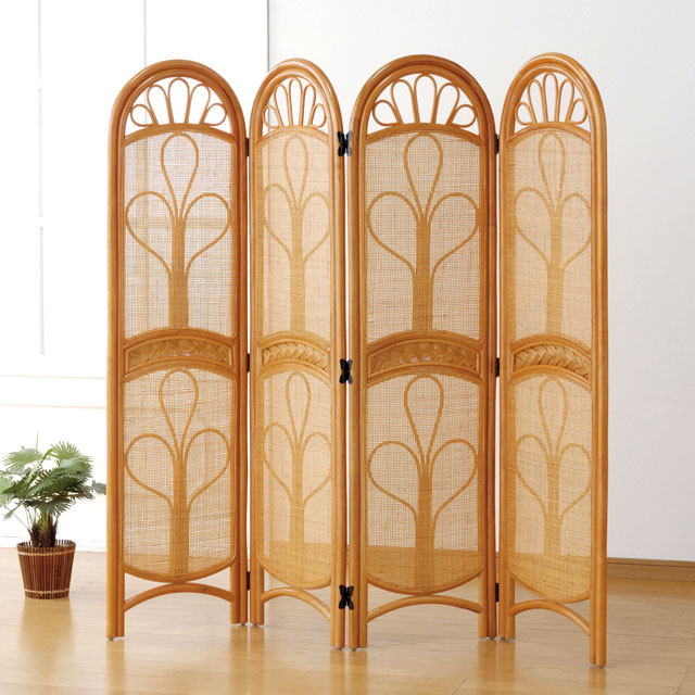 楽天市場】衝立 4連 ラタン パーテーション 籐家具 高さ150cm（ 送料
