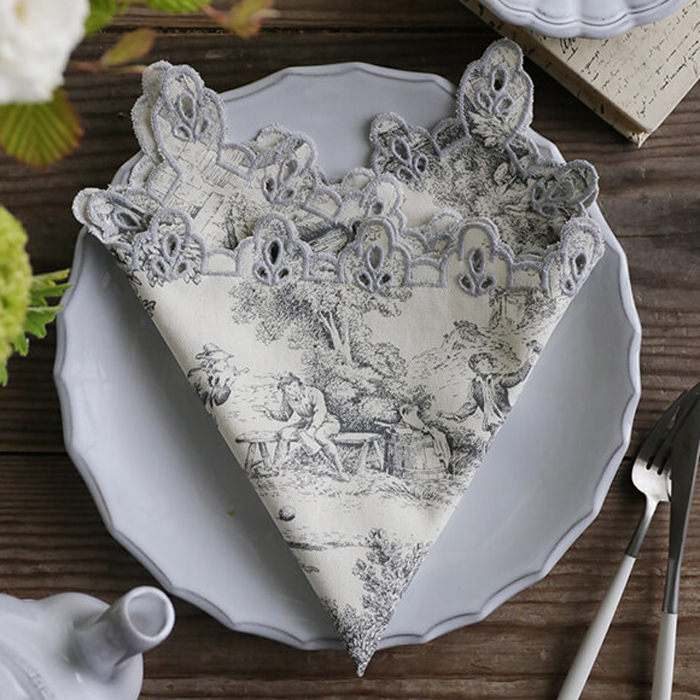 楽天市場】Borgo delle tovaglie リネン ナプキン グレー 48x48cm