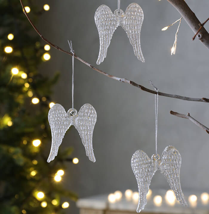 楽天市場】ガラス エンジェル 3点 セット // ガラスオーナメント