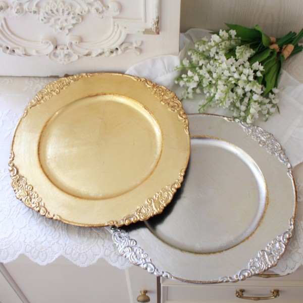 楽天市場】SCHON+チャージャープレート シルバー 銀 皿 大皿 トレイ 敷