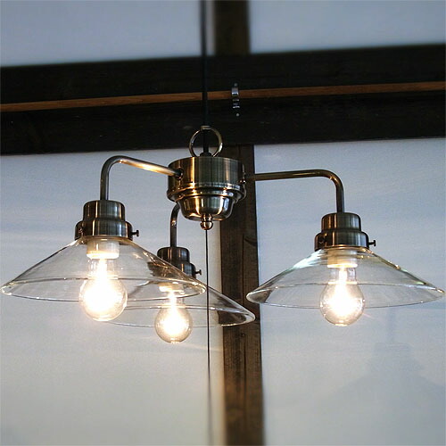 B! インテリア] 【楽天市場】後藤照明 透明P1硝子3灯用ペンダント