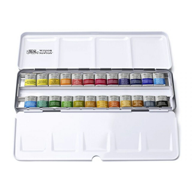 楽天市場】W＆N プロフェッショナル固形水彩絵具 ハーフパン 24色