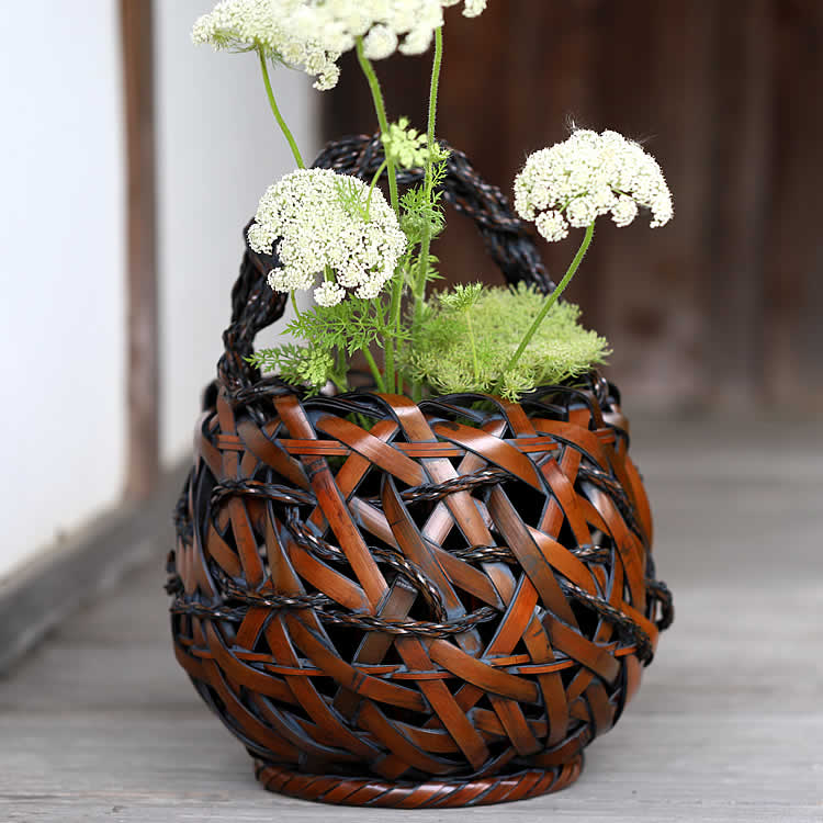 楽天市場】【一点限り】渡辺竹清作 鳳尾竹乱れ編み花籠（Japanese