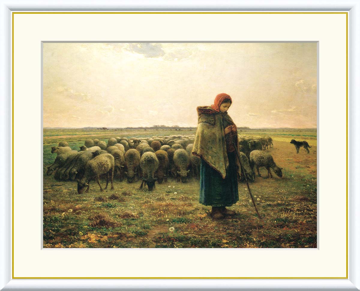 楽天市場】【額絵】 羊飼いの少女 ジャン＝フランソワ・ミレー F4・F6