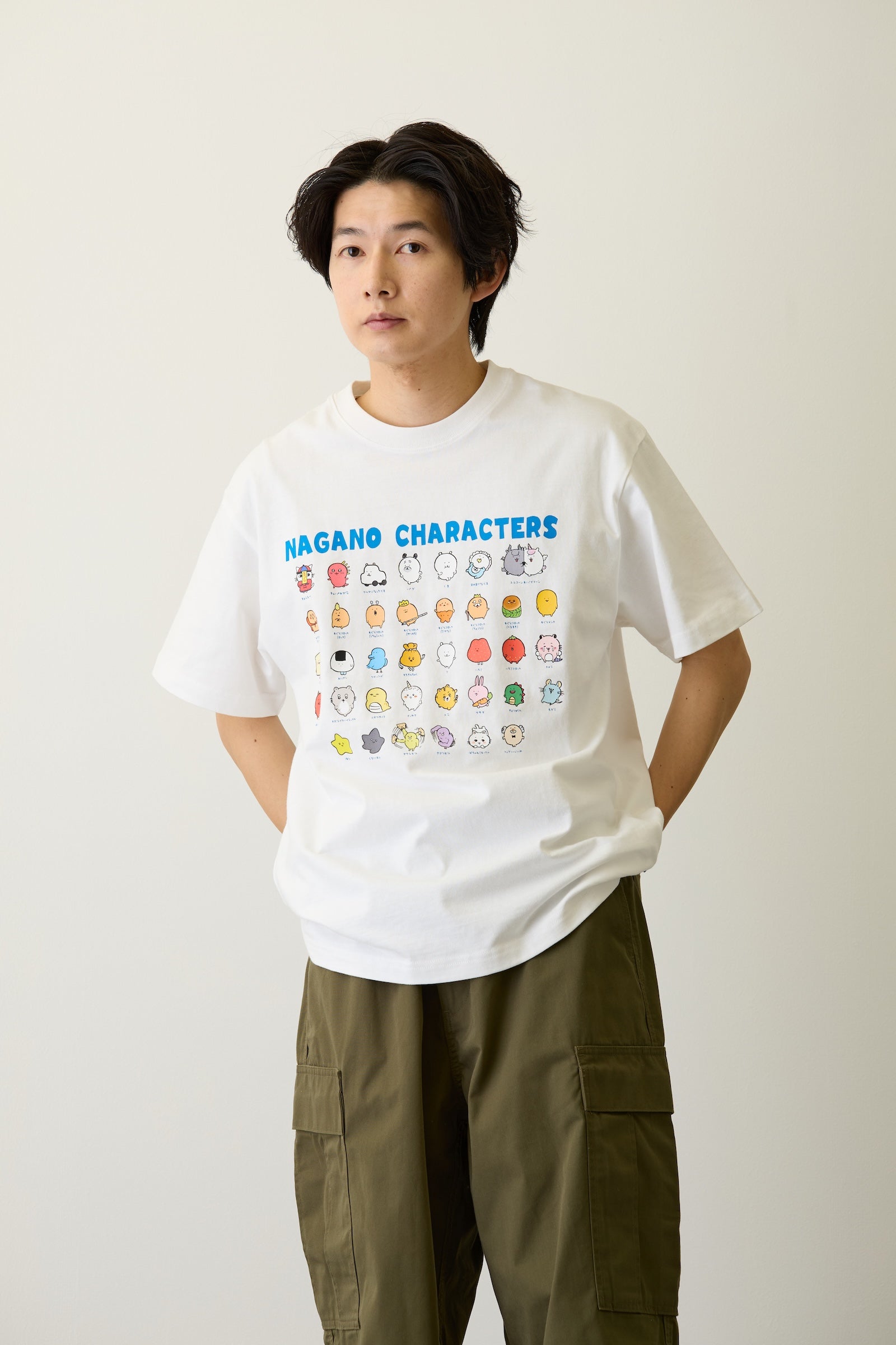 ナガノキャラクターズ Tシャツ 集合 ホワイト
