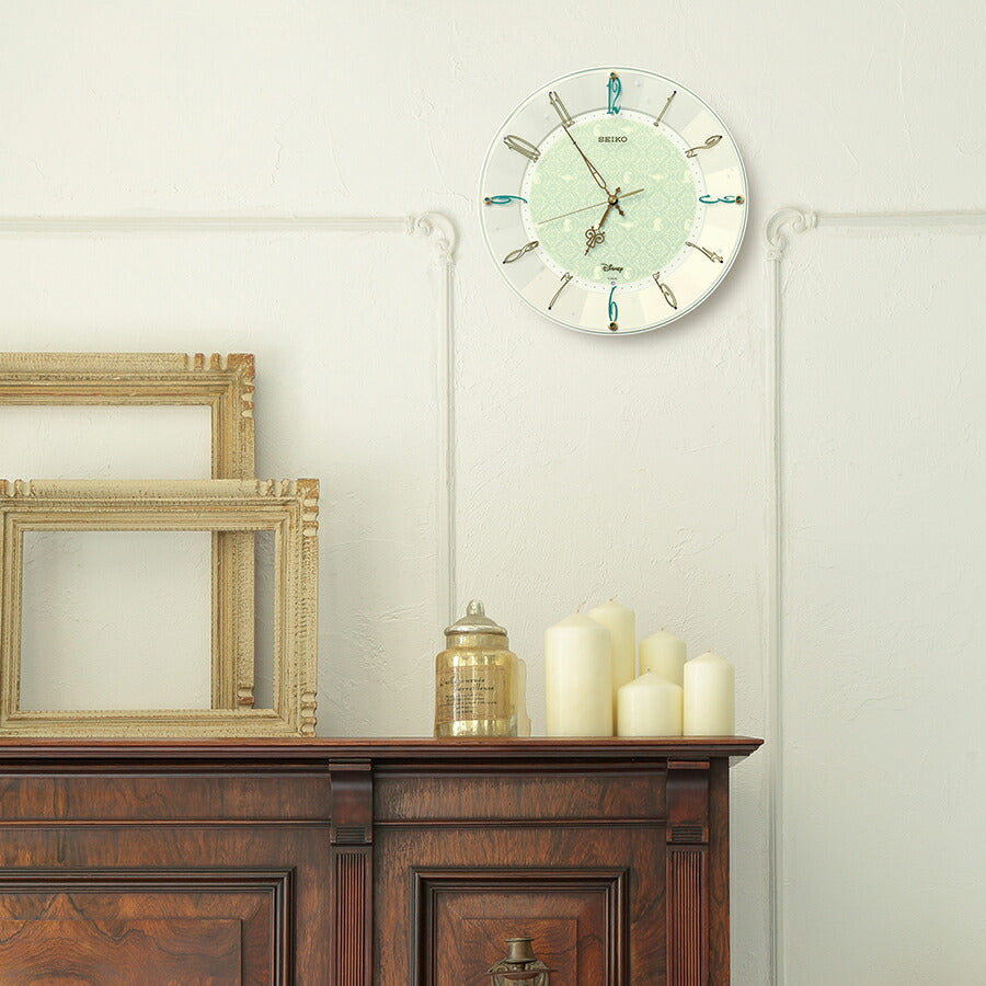 セイコー クロック 大人ディズニー アラジン 電波 掛け時計 FS512C