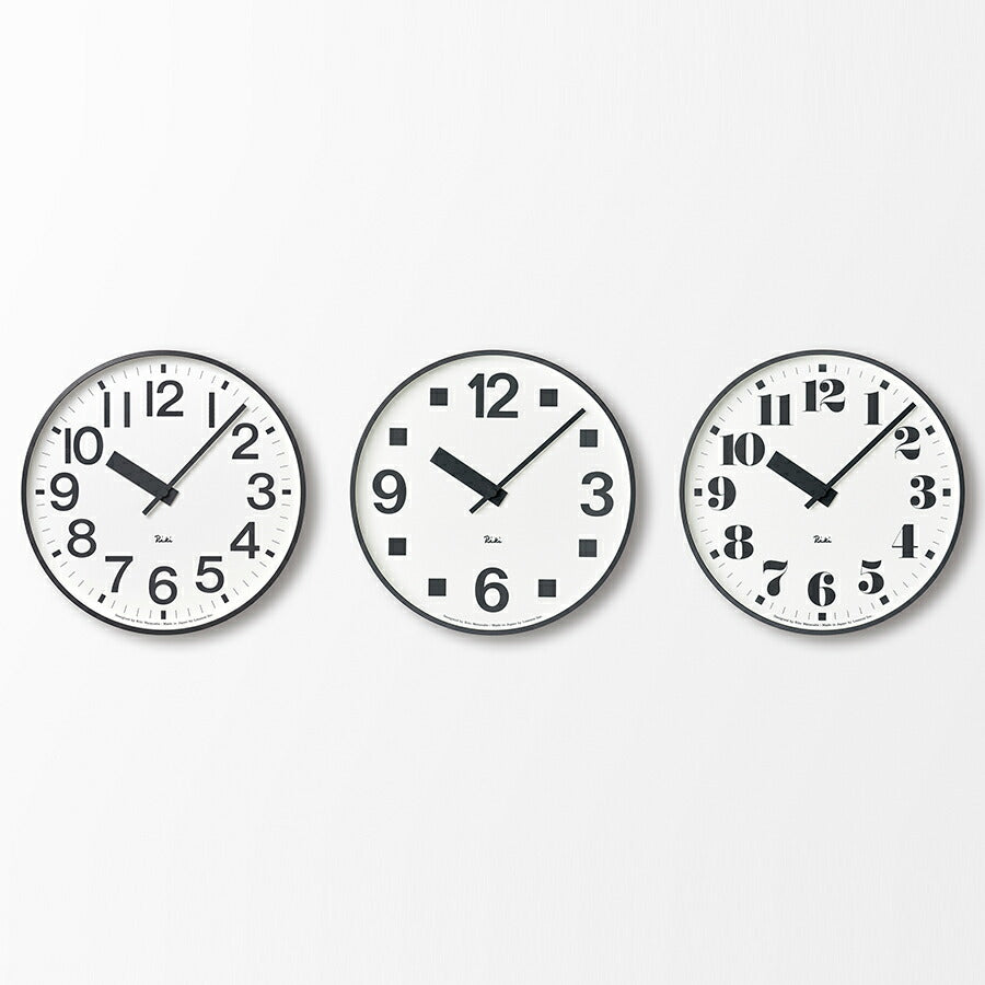 リキ パブリック クロック 掛け時計 クオーツ 電池式 ホワイト