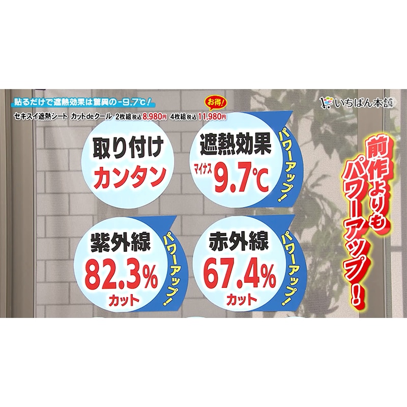 セキスイ遮熱シート カットdeクール 4枚組: 家電・雑貨｜いちばん本舗