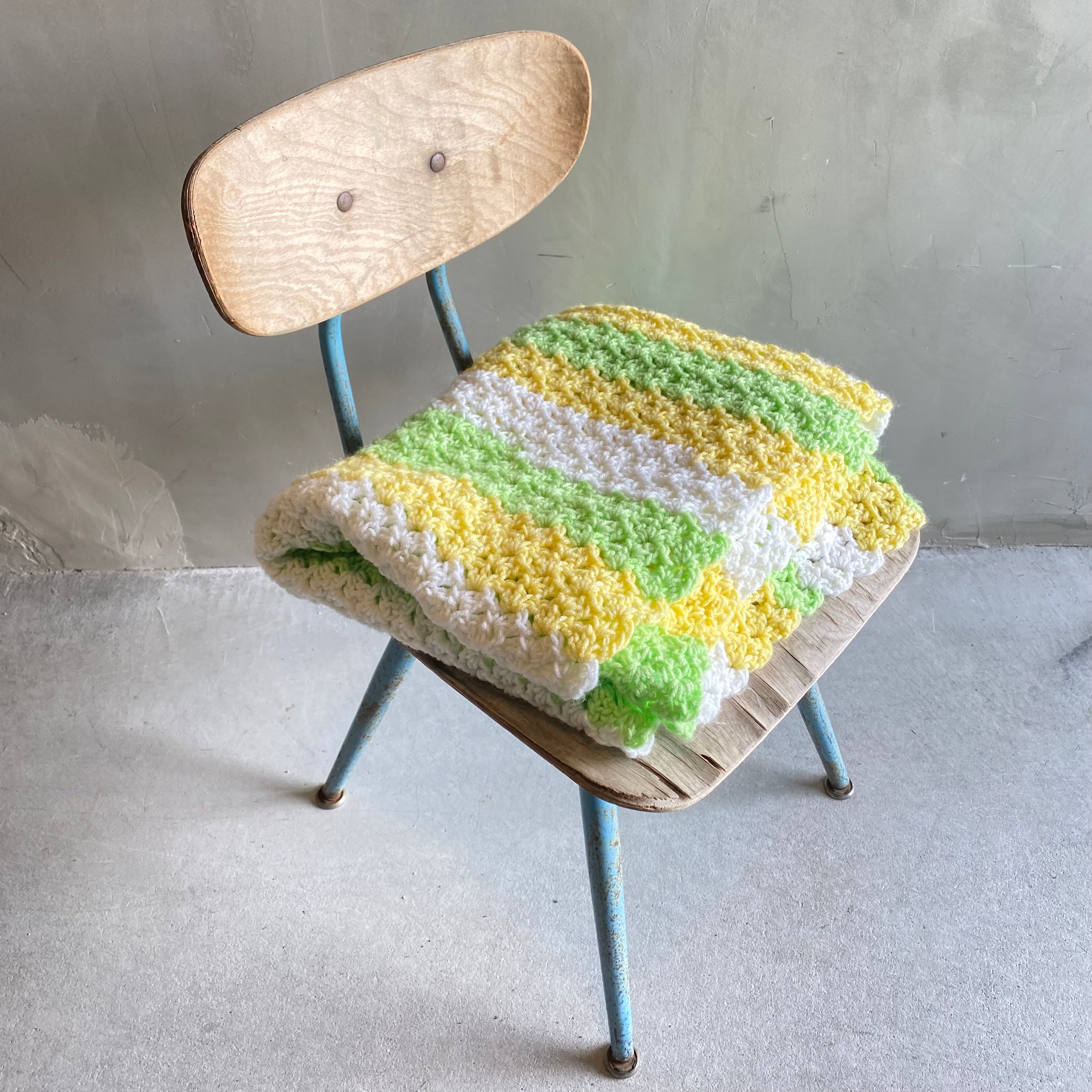 1970s USA vintage】グラニーブランケット クロシェ パステルカラー