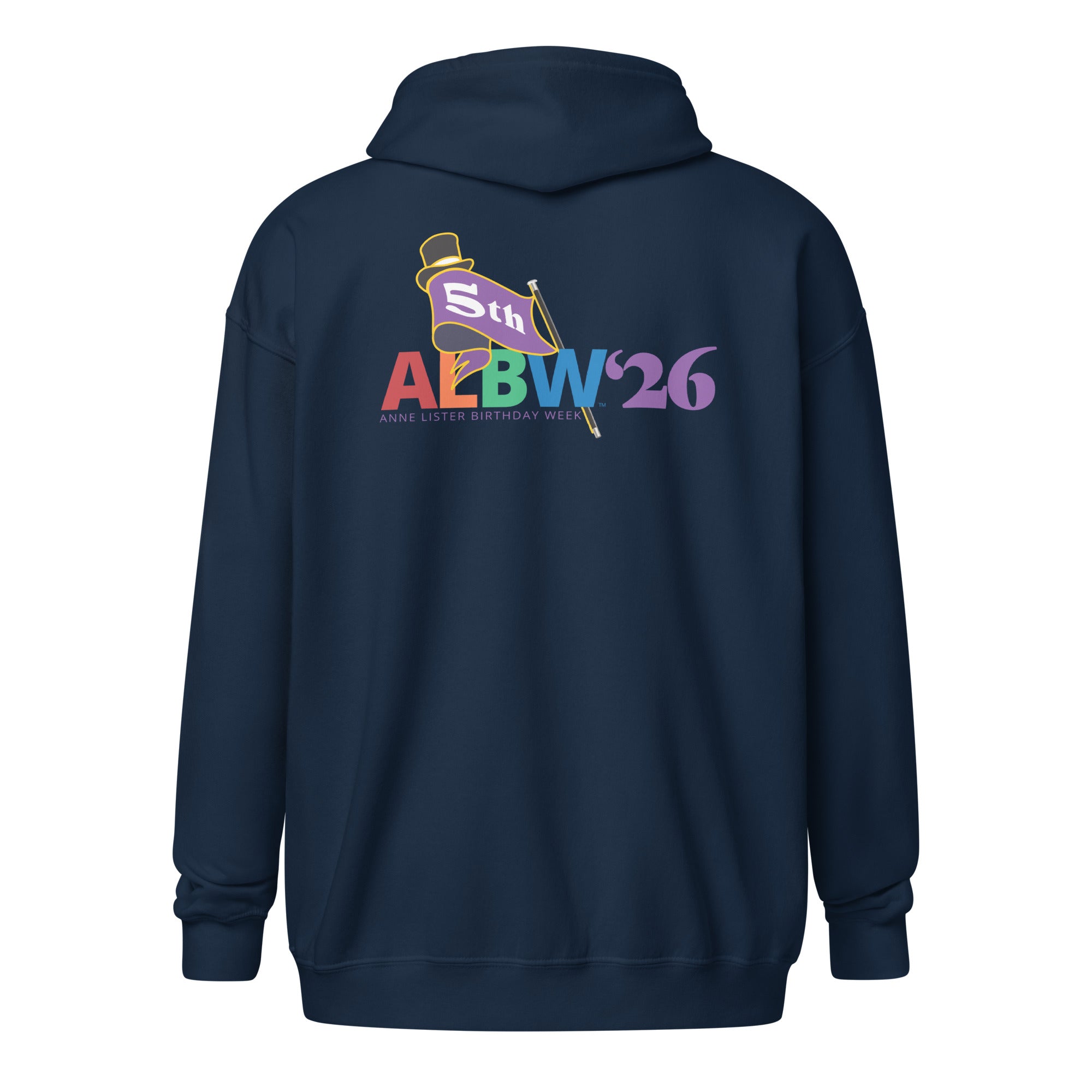 ALBW 2026 Unisex heavy blend zip hoodie – Anne Lister Birthday Week