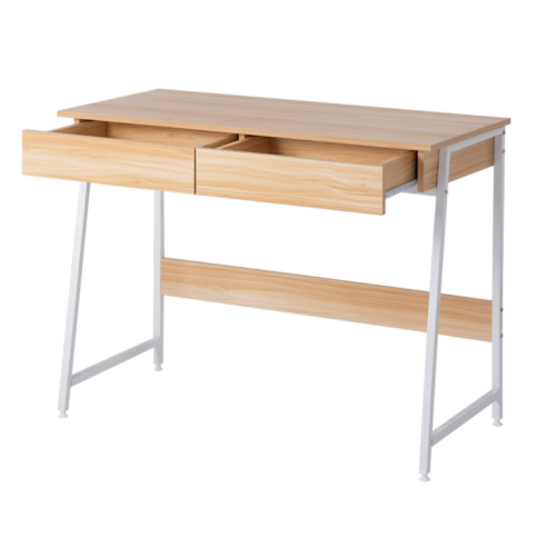BTM パソコンデスク 引き出し付き 幅100cm 木製 収納 シェルフ付き